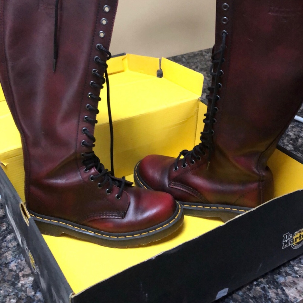 Vintage Ox blood dr Marten knee high boots